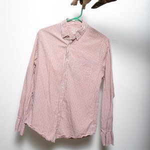 J CREW small red and white checkered long slv